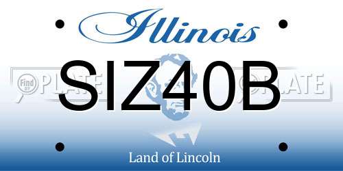 SIZ40B Illinois License Plate