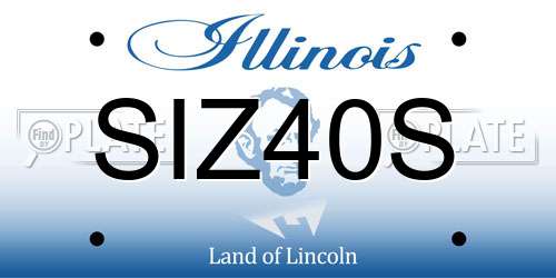 SIZ40S Illinois License Plate