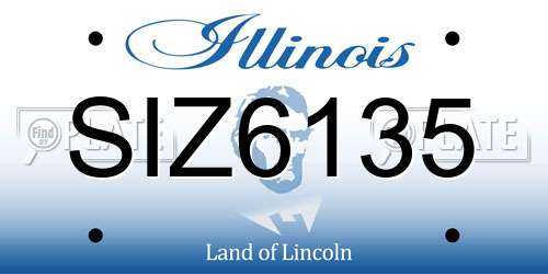 SIZ6135 Illinois License Plate