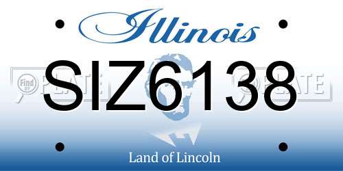 SIZ6138 Illinois License Plate