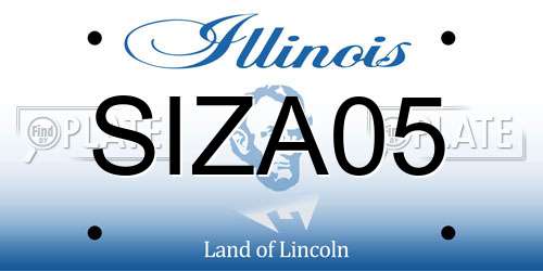 SIZA05 Illinois License Plate