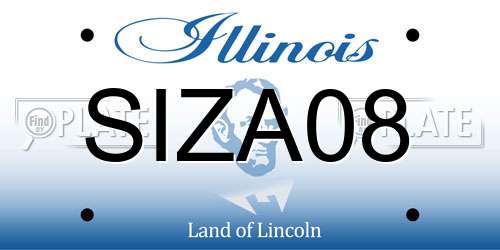 SIZA08 Illinois License Plate