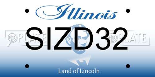 SIZD32 Illinois License Plate