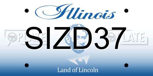 SIZD37 Illinois License Plate