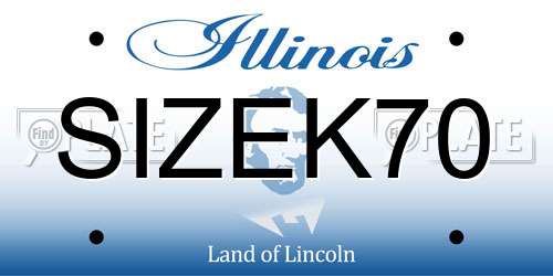 SIZEK70 Illinois License Plate