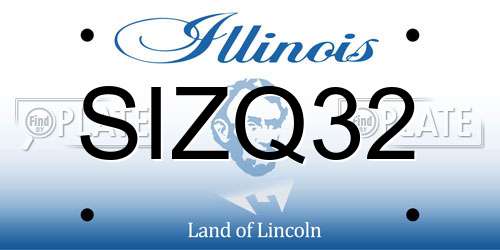 SIZQ32 Illinois License Plate