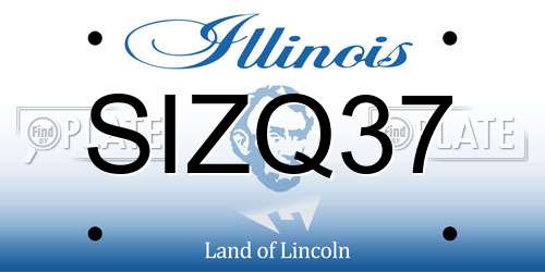 SIZQ37 Illinois License Plate