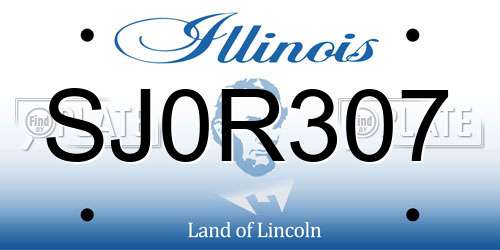 SJ0R307 Illinois License Plate