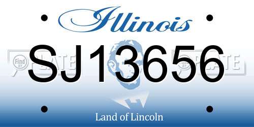 SJ13656 Illinois License Plate