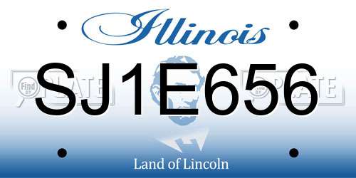 SJ1E656 Illinois License Plate