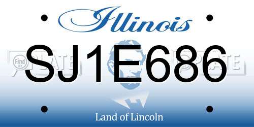 SJ1E686 Illinois License Plate