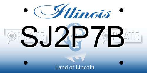 SJ2P7B Illinois License Plate