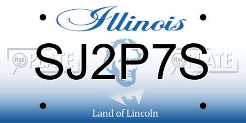 SJ2P7S Illinois License Plate