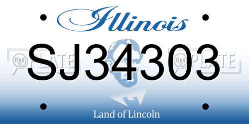 SJ34303 Illinois License Plate