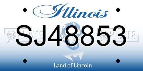 SJ48853 Illinois License Plate