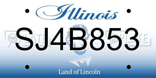 SJ4B853 Illinois License Plate
