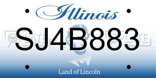 SJ4B883 Illinois License Plate