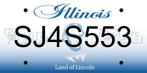 SJ4S553 Illinois License Plate