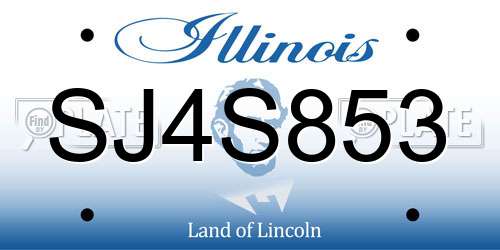 SJ4S853 Illinois License Plate