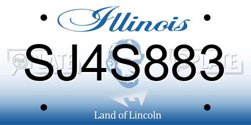SJ4S883 Illinois License Plate