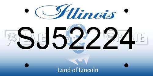 SJ52224 Illinois License Plate
