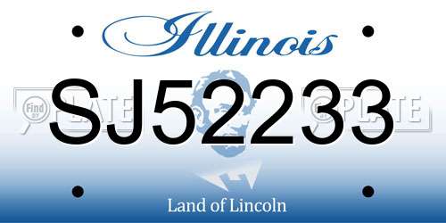 SJ52233 Illinois License Plate