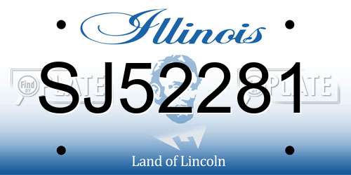 SJ52281 Illinois License Plate