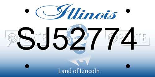 SJ52774 Illinois License Plate