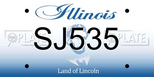 SJ535 Illinois License Plate