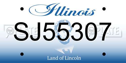 SJ55307 Illinois License Plate