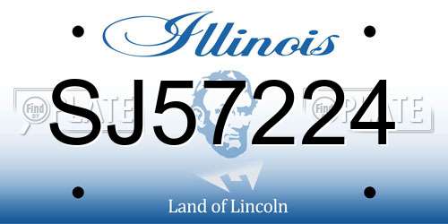 SJ57224 Illinois License Plate