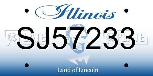 SJ57233 Illinois License Plate