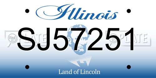 SJ57251 Illinois License Plate