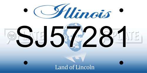 SJ57281 Illinois License Plate
