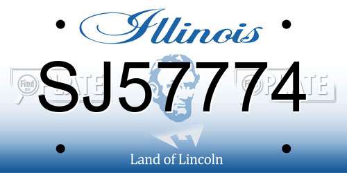 SJ57774 Illinois License Plate