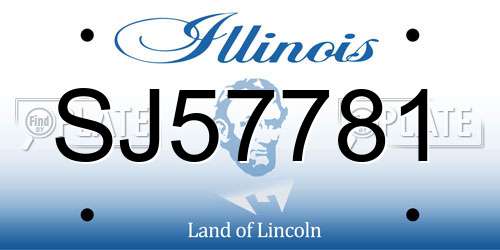 SJ57781 Illinois License Plate