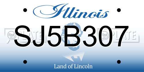 SJ5B307 Illinois License Plate