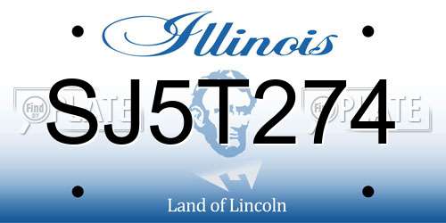 SJ5T274 Illinois License Plate