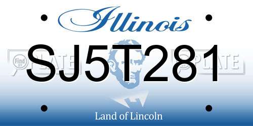 SJ5T281 Illinois License Plate