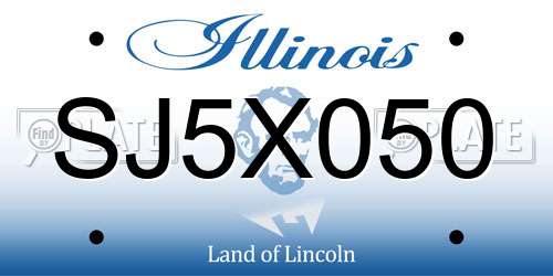 SJ5X050 Illinois License Plate