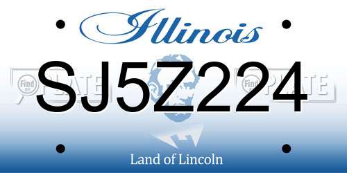 SJ5Z224 Illinois License Plate