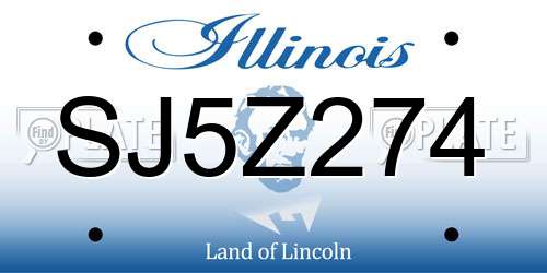 SJ5Z274 Illinois License Plate