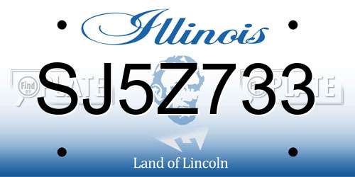 SJ5Z733 Illinois License Plate
