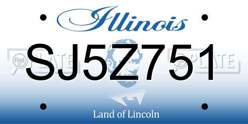 SJ5Z751 Illinois License Plate