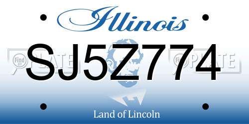 SJ5Z774 Illinois License Plate