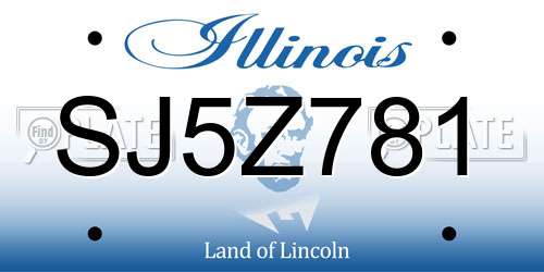 SJ5Z781 Illinois License Plate