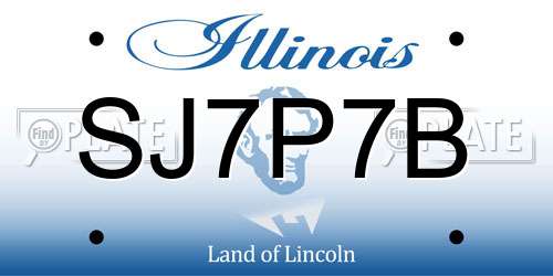 SJ7P7B Illinois License Plate