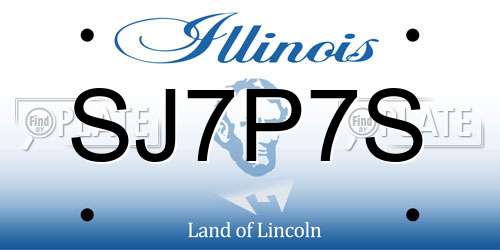 SJ7P7S Illinois License Plate