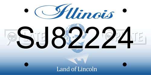 SJ82224 Illinois License Plate