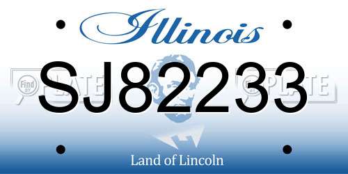 SJ82233 Illinois License Plate